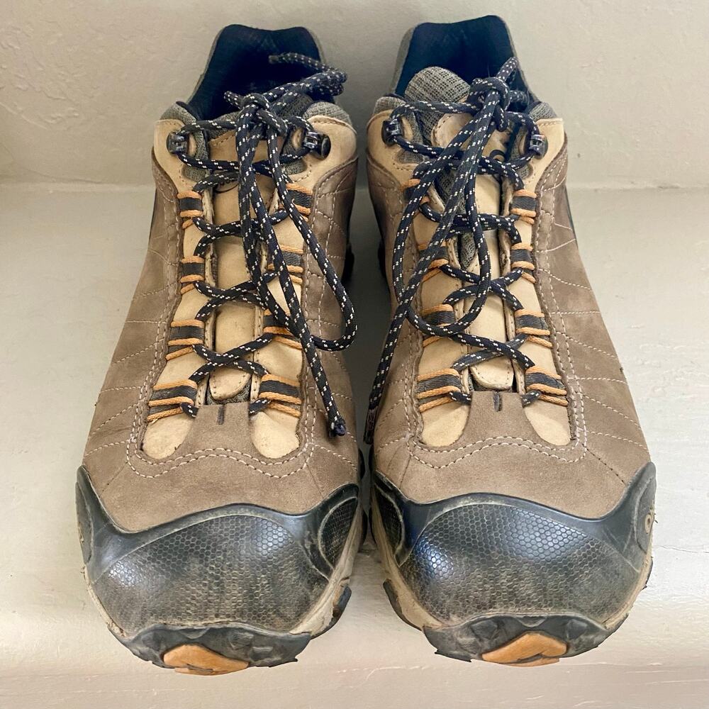 Oboz Bridger Low Waterproof Hiking Shoes Mens Size 12 Canteen Brown Leather Boot - Picture 3 of 8